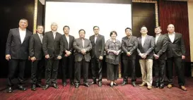  ?? CAMPI officers and members, led by president Atty. Rommel Gutierrez (center), gather during the pre-PIMS 2018 press conference held last week at the Grand Hyatt Hotel Manila ??