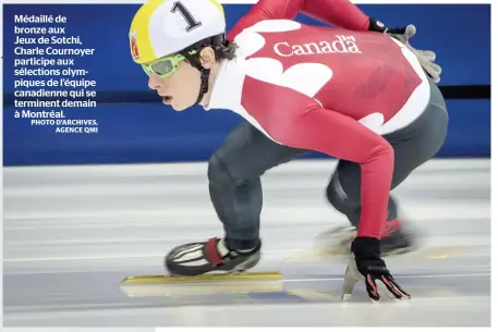  ?? PHOTO D’ARCHIVES, AGENCE QMI ?? Médaillé de bronze aux Jeux de Sotchi, Charle Cournoyer participe aux sélections olympiques de l’équipe canadienne qui se terminent demain à Montréal.