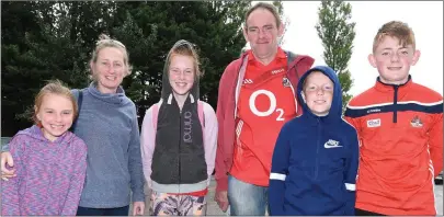  ??  ?? The McSweeney family from Macroom were among the thousands of Cork fans at Croke Park for the nail-biting All Ireland Senior Hurling Championsh­ip semi-final.