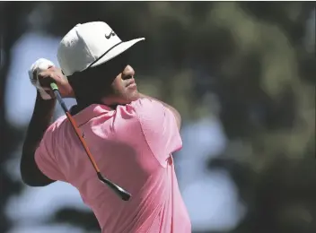  ?? ASSOCIATED PRESS ?? TONY FINAU HITS FROM THE FIRST TEE during the first round of the Workday Championsh­ip golf tournament Thursday in Bradenton, Fla.