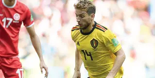  ??  ?? L'attaccante
Il mondiale è iniziato nel migliore dei modi per Dries Mertens, un gol e un assist vincente Il Belgio è una delle sorprese in Russia