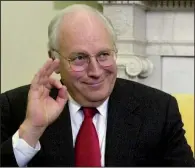  ?? AP file photo ?? Former Vice President Dick Cheney flashed the OK sign in 2001, saying he felt good after returning to work with a new pacemaker. These days, the OK sign is mired in confusion fueled by online trolls.