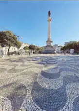  ?? Photo by CARL FRANCIS RAMIREZ ?? Rossio square with its wavy mosaic pavements.