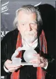  ??  ?? In this Feb.7, 2011 file photo, actor Michael Lonsdale poses after receiving a Crystal Globe award of best actor during the Crystal Globes awards
ceremony, in Paris. (AP)