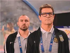  ?? IPP ?? Fabio Capello, 71, con Brocchi sulla panchina del Jiangsu Suning