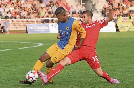  ?? RP-ARCHIVFOTO: ACHIM BLAZY ?? Daniel Keita-Ruel gab im September 2014 sein Debüt im Ratinger Trikot – und das gleich gegen Fortuna Düsseldorf.