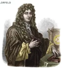  ?? CREDIT: UNIVERSAL IMAGES / GETTY IMAGES ?? Engraving, portrait of Christiaan Huygens.