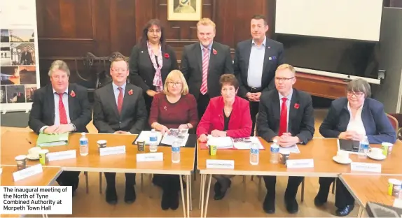  ??  ?? The inaugural meeting of the North of Tyne Combined Authority at Morpeth Town Hall
