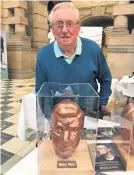  ??  ?? Happy Robert White, 88, from Paisley, with his work