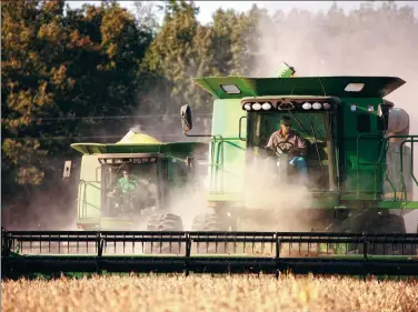  ?? PROVIDED TO CHINA DAILY ?? Soybeans are harvested in Princeton, Illinois, the United States.