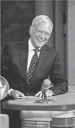  ?? JEFFREY R. STAAB, CBS ?? David Letterman hosts his final episode of CBS’