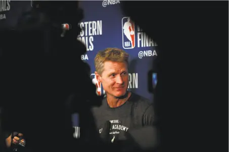  ?? Carlos Avila Gonzalez / The Chronicle ?? Head coach Steve Kerr has led the Warriors to three NBA titles, four NBA Finals and 265 regular-season wins in four seasons.