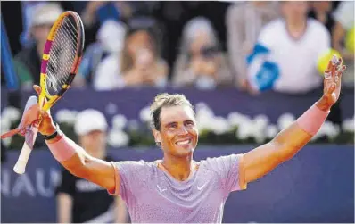  ?? Enric Fontcubert­a / Efe ?? Nadal celebra su victoria de ayer en el RCT Barcelona.