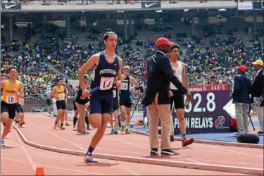  ?? MIKEY REEVES - FOR DIGITAL FIRST MEDIA ?? Pottstown’s Martin Metzger competes in the 4x400 relay Saturday at the Penn Relays.