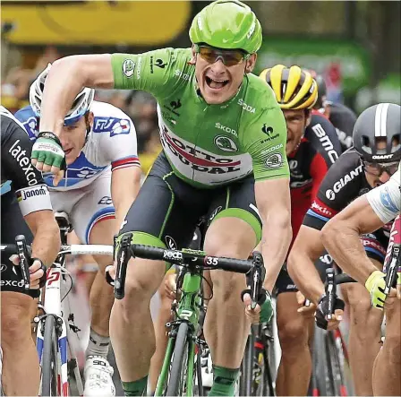  ?? — reuters ?? Yes, I did it: lotto-Soudal rider Andre Greipel of Germany celebrates after winning the 189.5km Fifth Stage of the Tour de France race from Arras to Amiens on Wednesday.