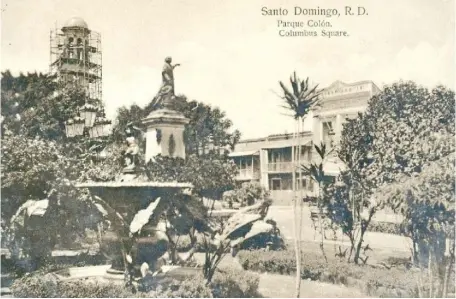  ??  ?? El Parque Colón en Santo Domingo en el año 1903.