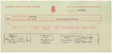  ??  ?? Document 1: the birth certificat­e of Alice Maud Roots, Steve's grandmothe­r