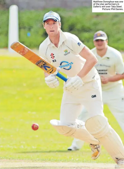  ?? ?? Matthew Donoghue was one of the star performers in Dafen’s win over Tata Steel.
Picture: Phil Davies.