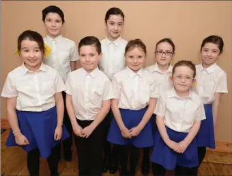  ??  ?? The Ballydesmo­nd Set Dancers entertaine­d those at the Duhallow Scór na n Páistí junior finals.