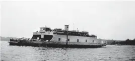  ?? BALTIMORE SUN MEDIA ?? One of the ferries that carried traffic from Anne Arundel County to Kent Island before the constructi­on of the Bay Bridge, seen in 1950 or 1951.