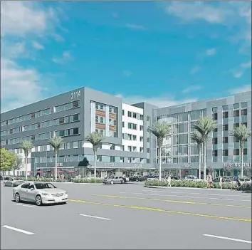  ?? Architects Orange ?? A RENDERING of Pacific Cos.’ proposed Santa Ana mixed-use housing developmen­t for low-income families. The firm’s CEO isn’t sure the project will happen because of the drop in value of a crucial tax credit.