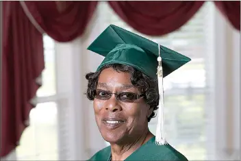  ?? Robert Willett/Raleigh News & Observer/TNS ?? Camilla Jean Woodard, 80, of Wilson, N.C., recently completed her last year of high school and received her diploma in May after completing her studies at Wilson Community College.