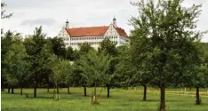  ?? Fotos: Michael Schreiner ?? Schloss Mochental bei Ehingen auf der Schwäbisch­en Alb liegt inmitten von grüner Landschaft. Im Innern wird zeitgenöss­ische Kunst gezeigt.