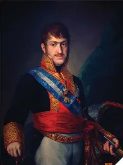  ??  ?? Junto a estas líneas, el infante Carlos María Isidro, hermano de Fernando VII, que disputó el trono de España a su sobrina Isabel II. Abajo, la Cincomarza­da, un lance de la Primera Guerra Carlista que se saldó con la victoria isabelina y que la ciudad de Zaragoza festeja todos los años.