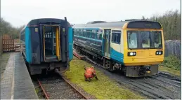 ??  ?? A former Transport for Wales Class 142 Pacer railcar has been delivered for preservati­on to the railways base at Cynheidre. Unit 142006 arrived on site on February 15. It is the only Class 142 unit preserved with an Arriva Trains Wales interior. (David Mee/L&MMR)