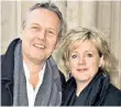  ??  ?? Romance: Anthony Head with his long-term partner, Sarah Fisher