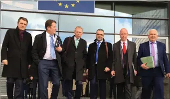  ??  ?? Deputy James Browne (left) and party colleagues in Brussels.