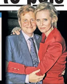  ??  ?? CHECKS & THE CITY: Cynthia Nixon (right) and wife Christine Marinoni’s foundation made an improper donation to the WFP.