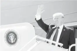  ?? (AP) ?? US President Donald Trump arrives at Da Nang Internatio­nal Airport in Da Nang, Vietnam for the Asia-Pacific Economic Cooperatio­n Summit.