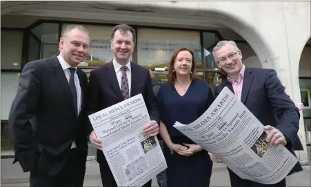  ??  ?? Dermot Griffin, Chief Executive of Premier Lotteries Ireland, operator of the National Lottery; Frank Mulrennan, President, Local Ireland; Jenny Fisher, Head lo Legal at the National Lottery and Michael Ryan, INM