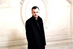  ??  ?? In this file photo taken on Jan 23, 2017 Stylist Kris Van Assche poses before the Christian Dior 2017 spring/summer Haute Couture collection. Designer Kris Van Assche said on Mar 19 that he was leaving Dior Homme after 11 years at the head of the...