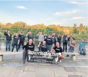  ??  ?? Mental health support group Andy’s Man Club celebrated its third anniversar­y with a Walk and Talk event in Perth.