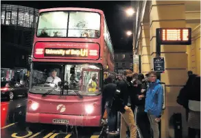  ??  ?? The bus stop in Bath about which social distancing concerns have been raised