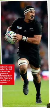  ??  ?? South Korea’s Son Heungmin, left, watches the ball bounce into the empty goal, ending German hopes of defending their World Cup title. Right and below, Jerome Kaino: a tremendous career.