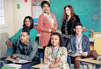  ?? ?? ABC’s Abbott Elementary stars Tyler James Williams as Gregory, Janelle James as Ava, Quinta Brunson as Janine, Sheryl Lee Ralph as Barbara, Chris Perfetti as Jacob, and Lisa Ann Walter as Melissa. | Pamela Littky ABC