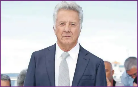  ??  ?? Dustin Hoffman ofreció disculpas a una escritora que denunció haber sido víctima de acoso sexual