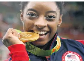  ?? AP ?? Simone Biles’ extraordin­ary feat may make her a millionair­e.