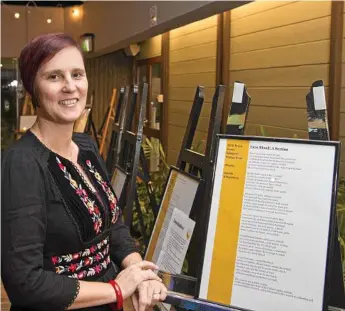  ?? Photos: Kevin Farmer ?? TOP PRIZE: 2018 Bruce Dawe National Poetry Prize winner Natalie D-Napoleon at USQ for the awards function on Friday.