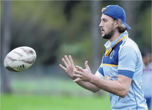  ?? PHOTO: GREGOR RICHARDSON ?? Hands out . . . Otago lock Josh Furno looks to catch the ball at a training at Logan Park this week.