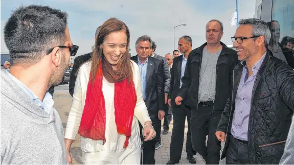  ?? ARCHIVO LA NUEVA. ?? La gobernador­a María Eugenia Vidal, que dará casi dos millones de pesos a Bahía, visitaría nuestra ciudad durante el fin de semana venidero.