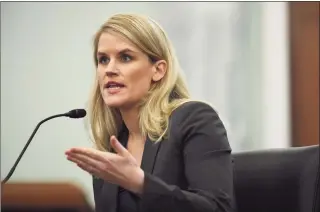  ?? Matt McClain / Associated Press ?? Former Facebook employee and whistleblo­wer Frances Haugen testifies during a Senate Committee on Commerce, Science, and Transporta­tion hearing on Capitol Hill on Tuesday.