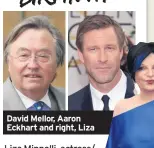  ??  ?? David Mellor, Aaron Eckhart and right, Liza