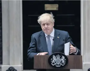  ?? Boris Johnson quits as Prime Minitster ?? Resignatio­n