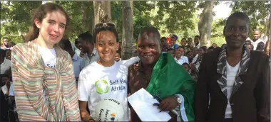  ??  ?? Roisin Byrne (left) and Alanna Davidson-Gahan (right) pictured at Ulongwe secondary school, Balaka district, Malawi.