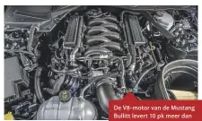  ??  ?? De V8-motor van de Mustang Bullitt levert 10 pk meer dan in de standaard GT.