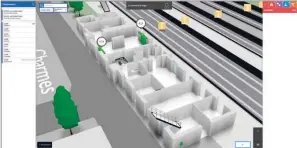  ??  ?? L’applicatio­n dédiée permet de visualiser les stations en 3D et ainsi de mieux localiser les incidents qui s’y produisent.